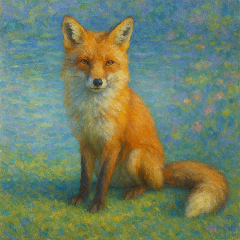 fox reimagined as Monet Water Garden